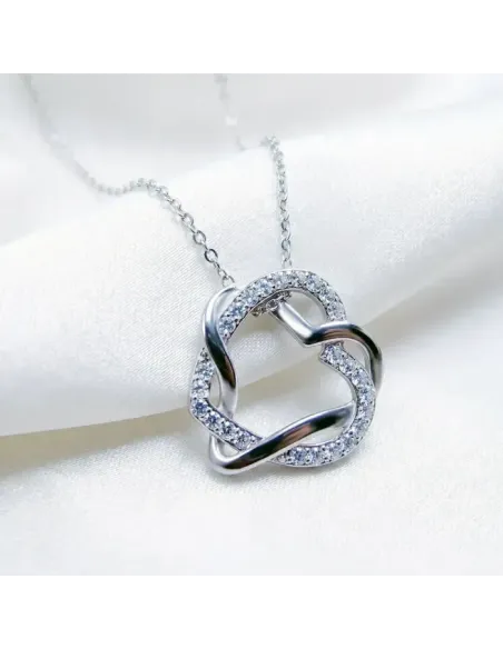 Propletená velká srdce s krystaly Swarovski®