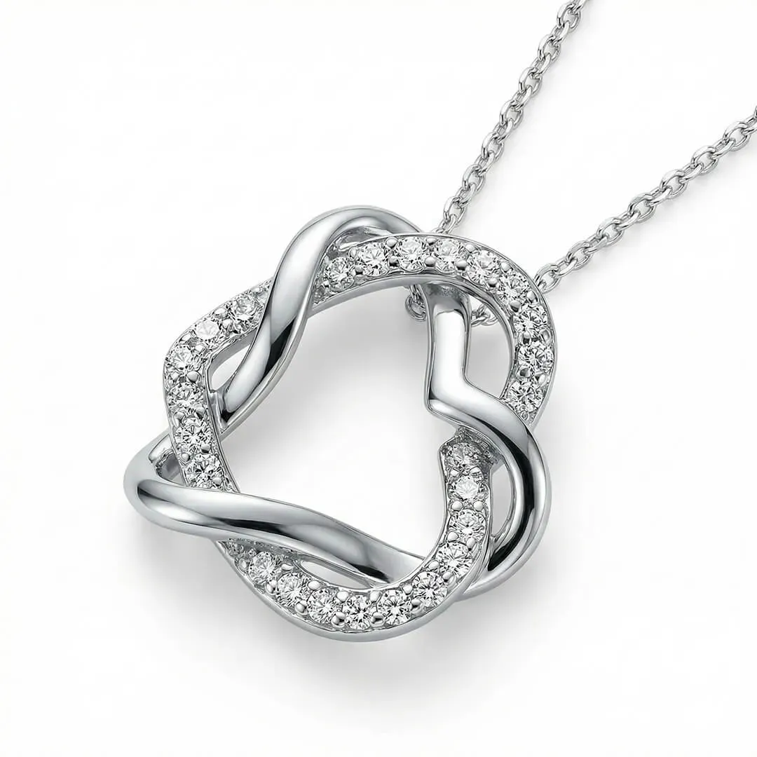 Propletená velká srdce s krystaly Swarovski®