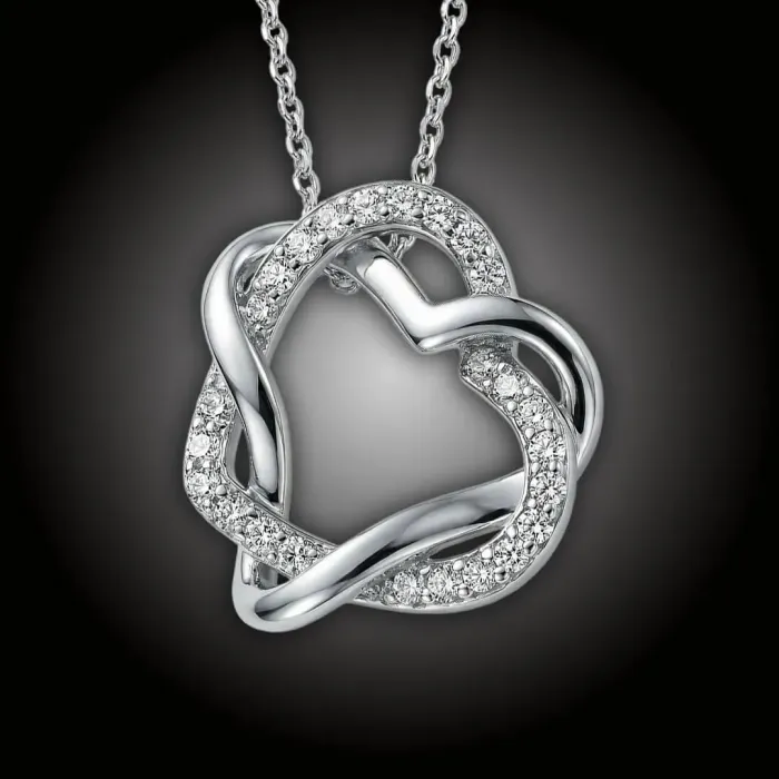 Propletená velká srdce s krystaly Swarovski®