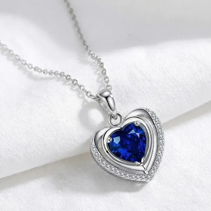 Luxusní náhrdelník Crystal Blue Heart