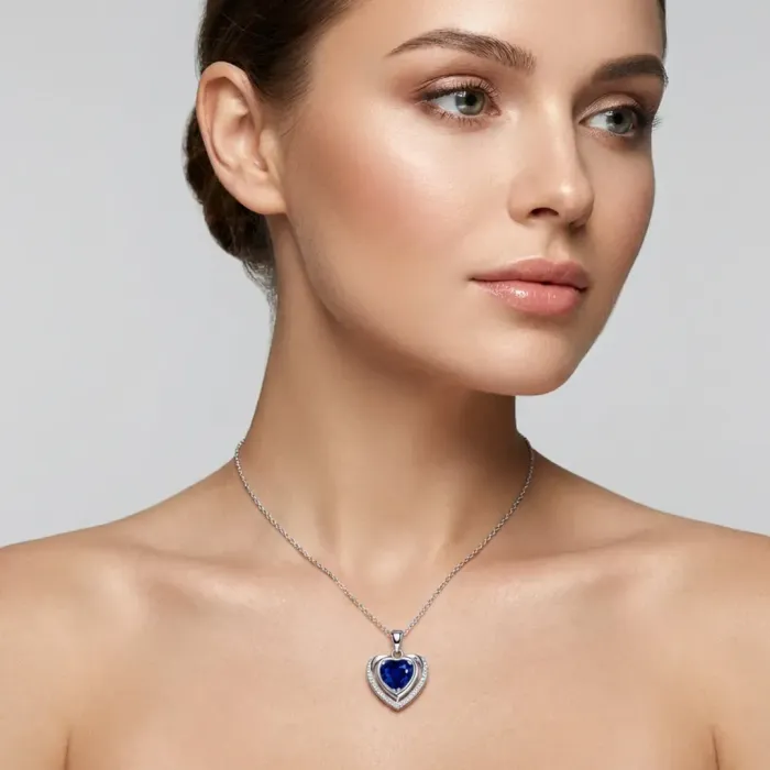 Luxusní náhrdelník Crystal Blue Heart