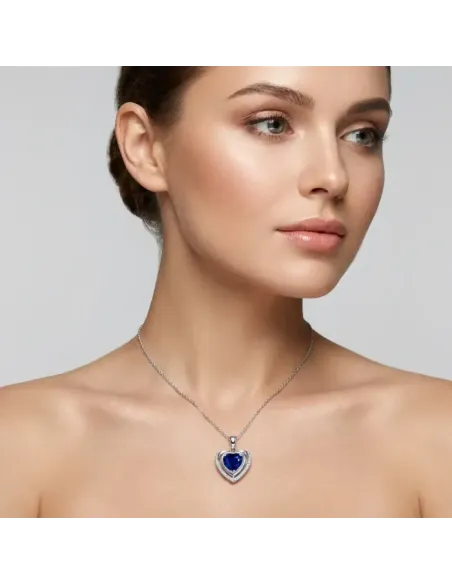 Luxusní náhrdelník Crystal Blue Heart