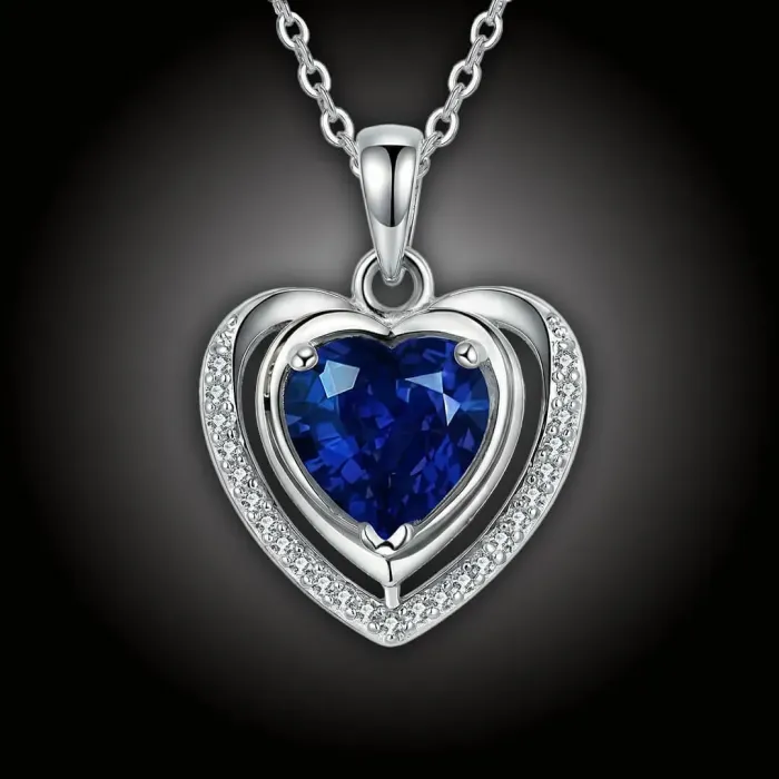 Luxusní náhrdelník Crystal Blue Heart