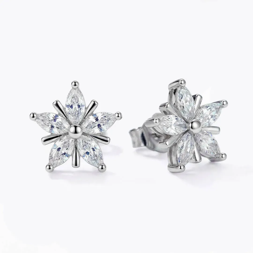 Květinové náušnice Brillance Jasmine se zirkony