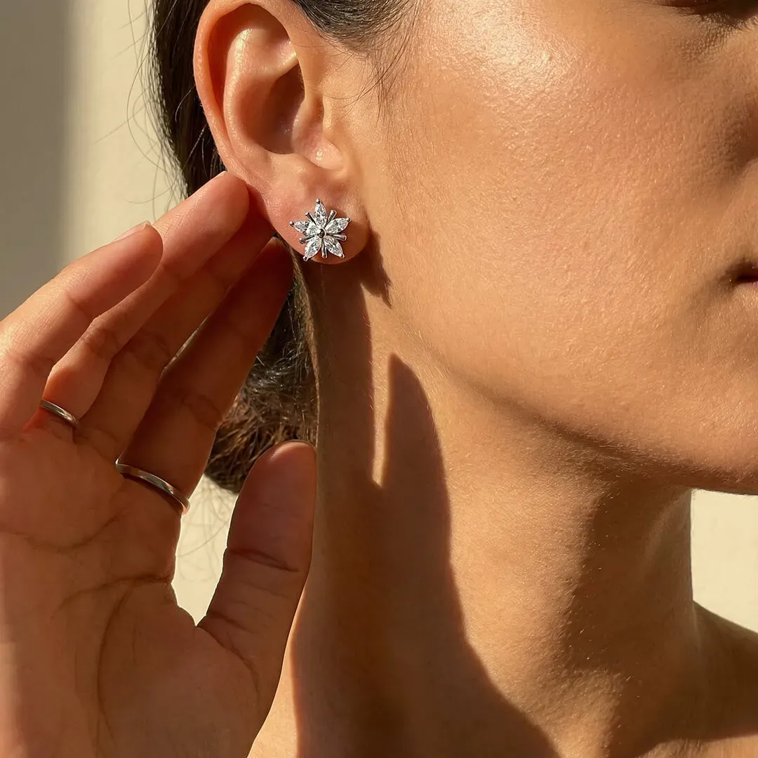 Květinové náušnice Brillance Jasmine se zirkony 2