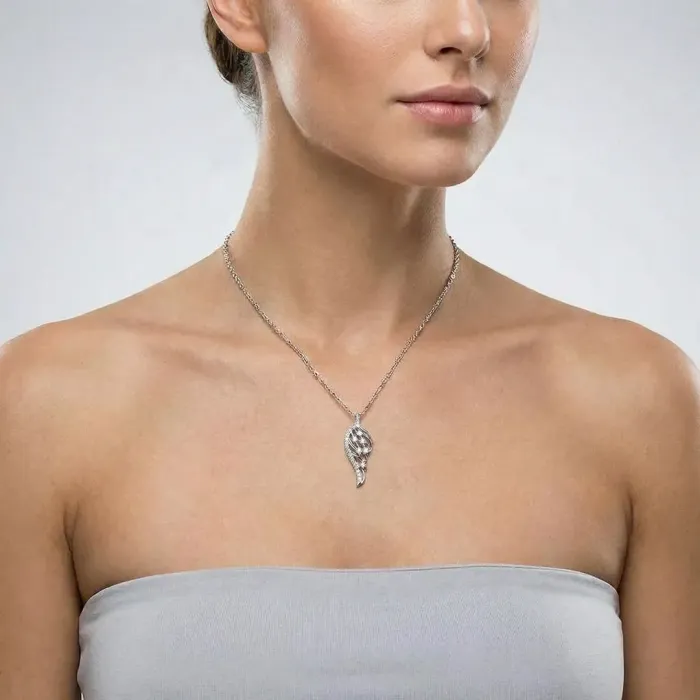 Náhrdelník Angel Wing se zirkony