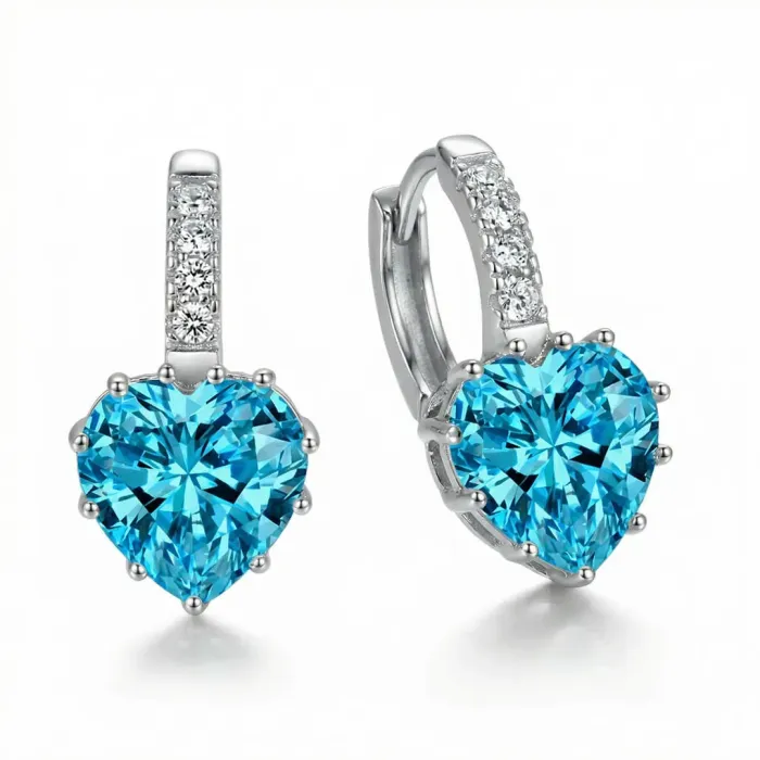 Náušnice Brillance Lovely Lake Blue s krystaly Swarovski®