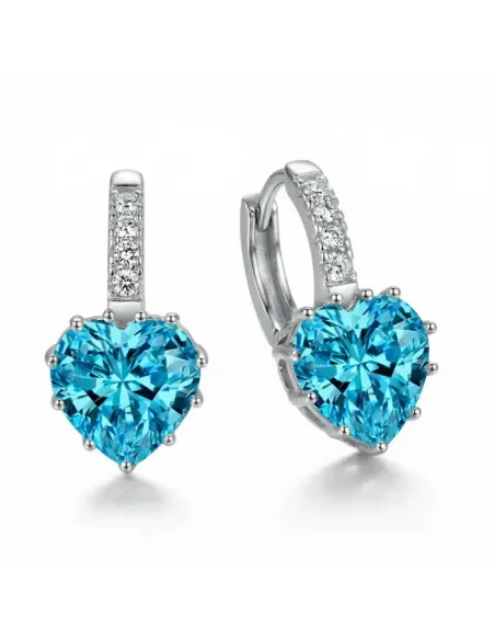 Náušnice Brillance Lovely Lake Blue s krystaly Swarovski®