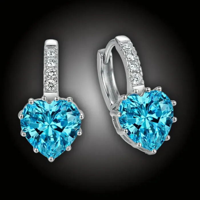 Náušnice Brillance Lovely Lake Blue s krystaly Swarovski®