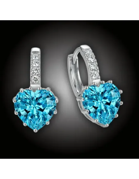 Náušnice Brillance Lovely Lake Blue s krystaly Swarovski®