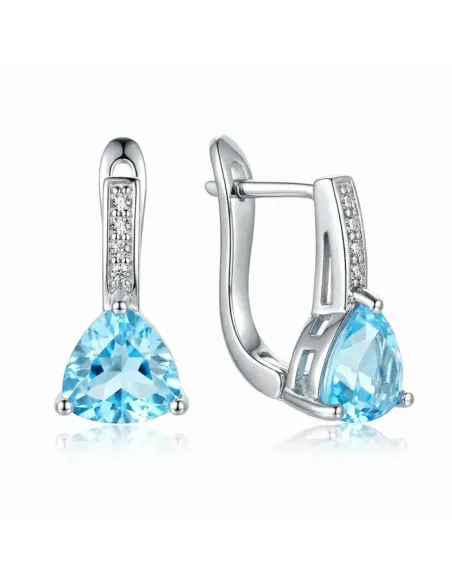 Náušnice Brillance Astrid Light Blue se zirkony