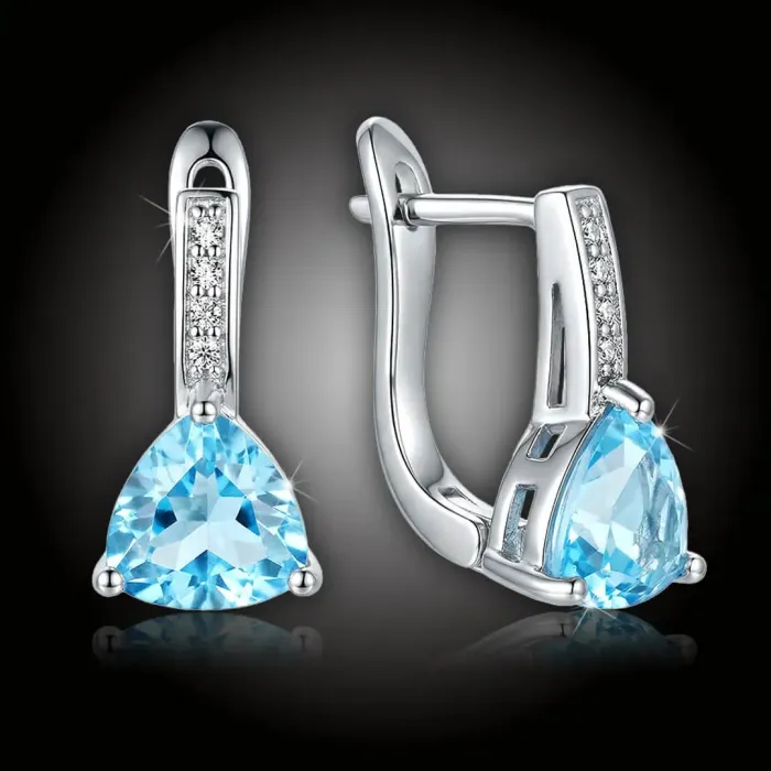 Náušnice Brillance Astrid Light Blue se zirkony