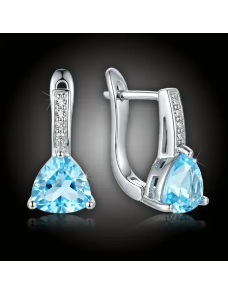 Náušnice Brillance Astrid Light Blue se zirkony