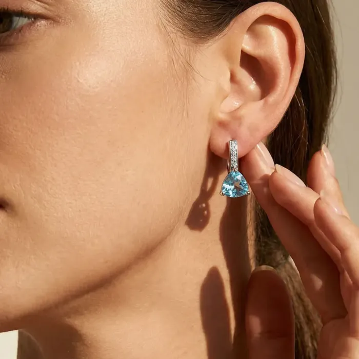 Náušnice Brillance Astrid Light Blue se zirkony