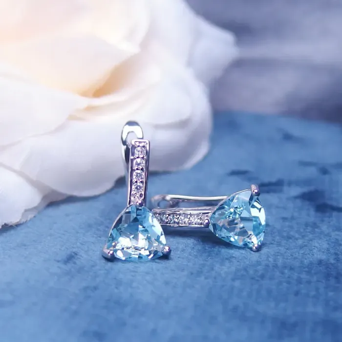 Náušnice Brillance Astrid Light Blue se zirkony