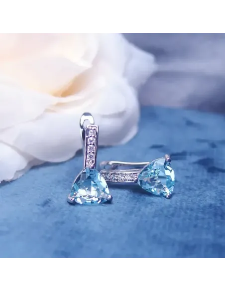 Náušnice Brillance Astrid Light Blue se zirkony