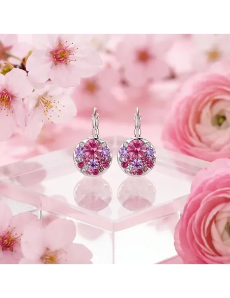 Náušnice Brillance Pink Dream s krystaly Swarovski®