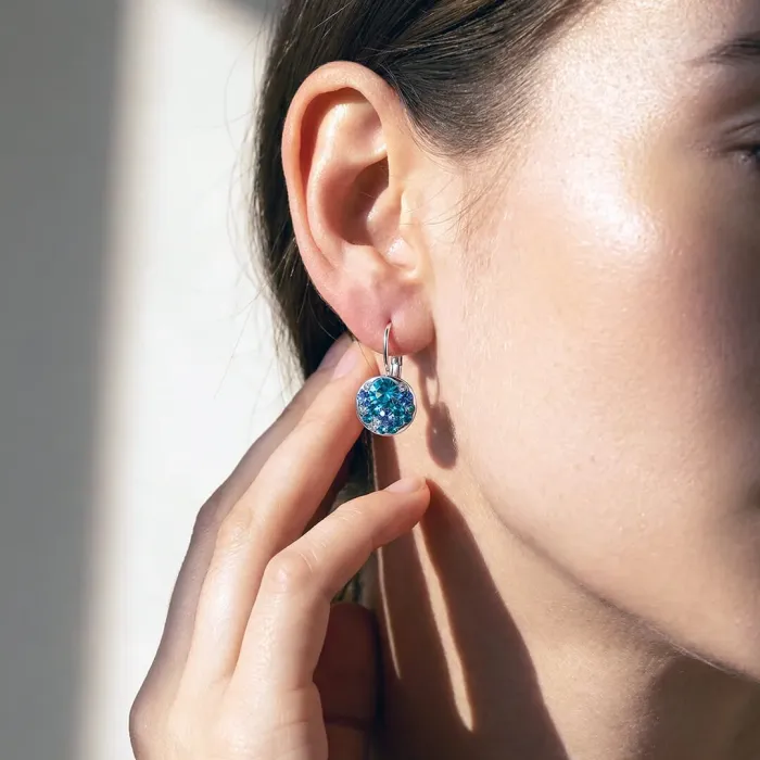 Náušnice Brillance Blue Dream s krystaly Swarovski®